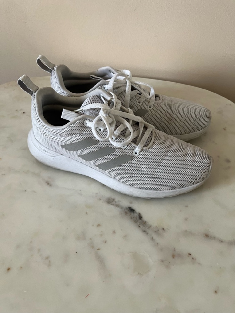 Adidas big kids White Mesh Running Shoes